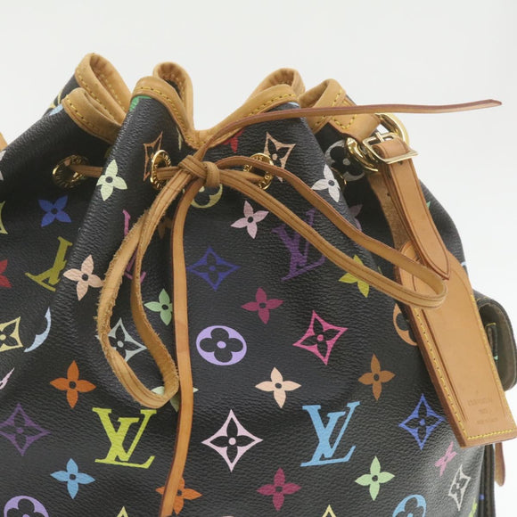 LOUIS VUITTON Monogram Multicolor Noe Shoulder Bag Black M42230 LV Auth am337bAV