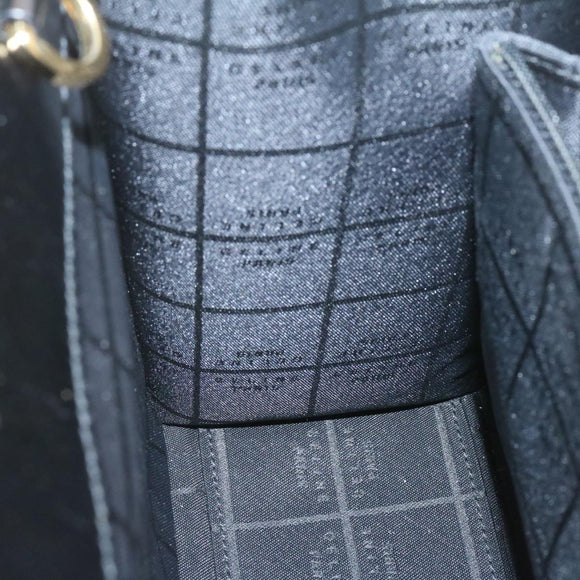 CELINE Hand Bag 2way Black Gold Tone Auth am354bV