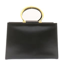 CELINE Hand Bag 2way Black Gold Tone Auth am354bV-2
