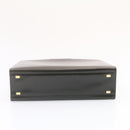 CELINE Hand Bag 2way Black Gold Tone Auth am354bV-8