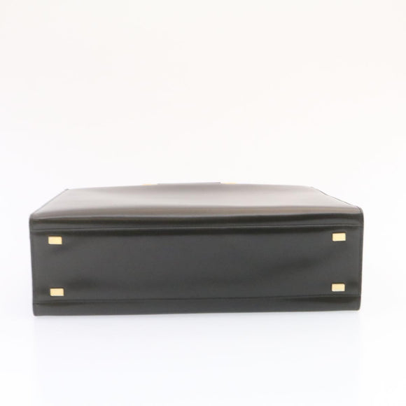 CELINE Hand Bag 2way Black Gold Tone Auth am354bV