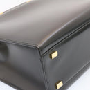 CELINE Hand Bag 2way Black Gold Tone Auth am354bV-9