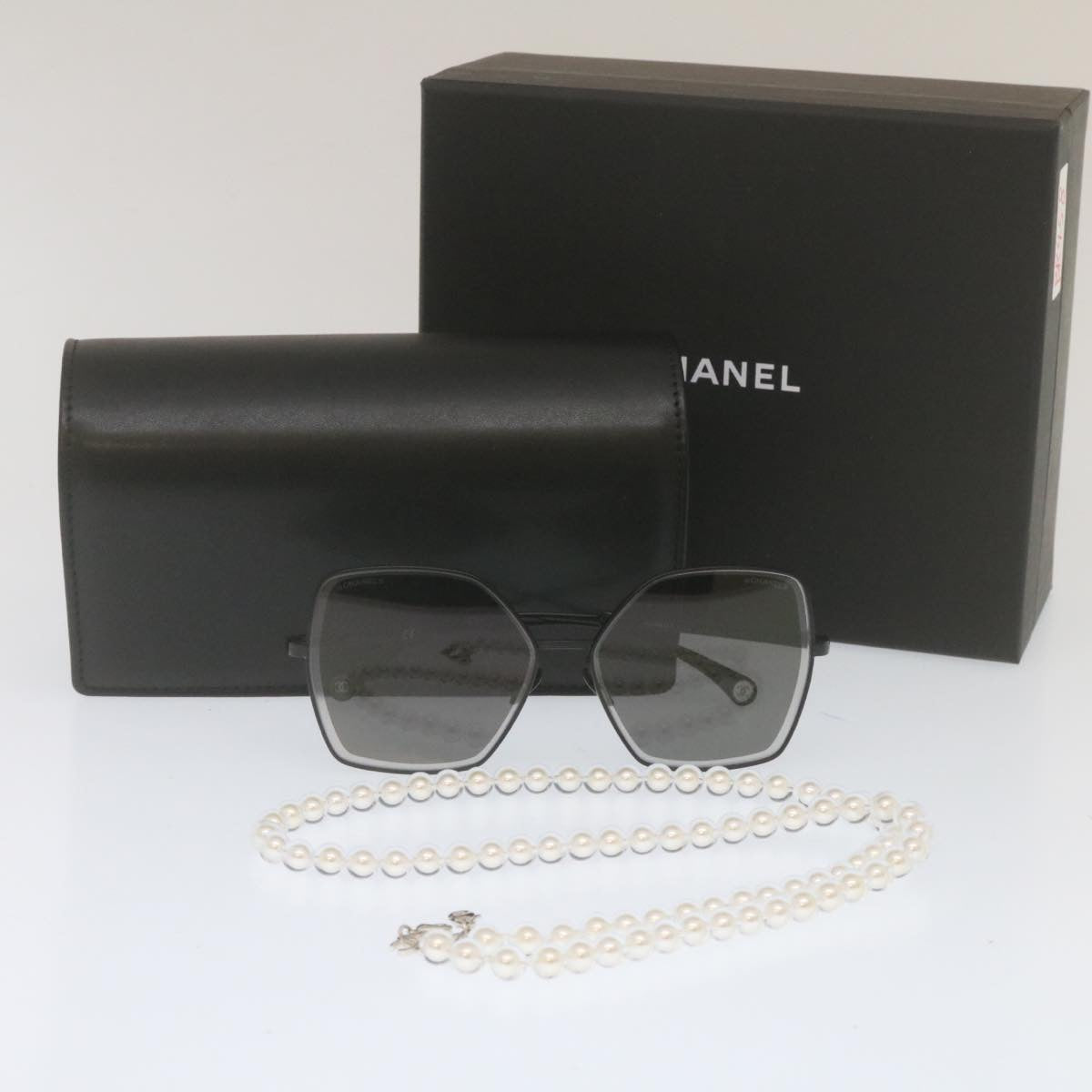 CHANEL Sunglasses Black 4262 CC Auth am458b