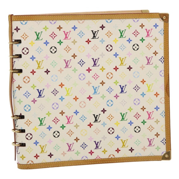 LOUIS VUITTON Monogram Multicolor Vendredi Note Cover Boek Wit LV Auth am474bAV