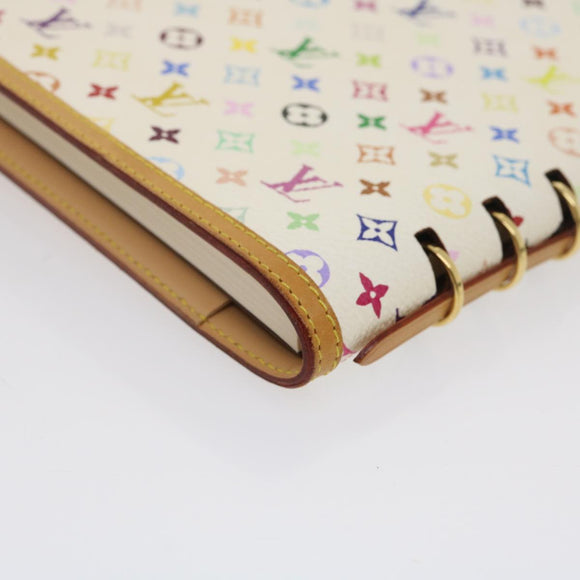 LOUIS VUITTON Monogram Multicolor Vendredi Note Cover Boek Wit LV Auth am474bAV