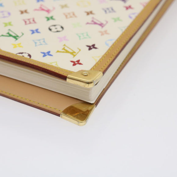 LOUIS VUITTON Monogram Multicolor Vendredi Note Cover Boek Wit LV Auth am474bAV