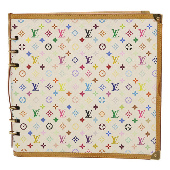 LOUIS VUITTON Monogram Multicolor Vendredi Note Cover Boek Wit LV Auth am474bAV