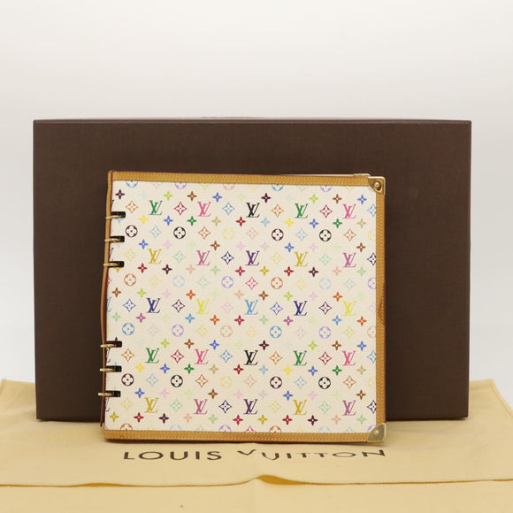 LOUIS VUITTON Monogram Multicolor Vendredi Note Cover Boek Wit LV Auth am474bAV