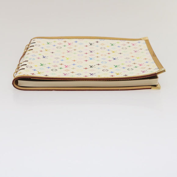 LOUIS VUITTON Monogram Multicolor Vendredi Note Cover Boek Wit LV Auth am474bAV