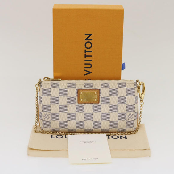 LOUIS VUITTON Damier Azur Pochette Mira MM Accessory Pouch N60027 LV am478bSA