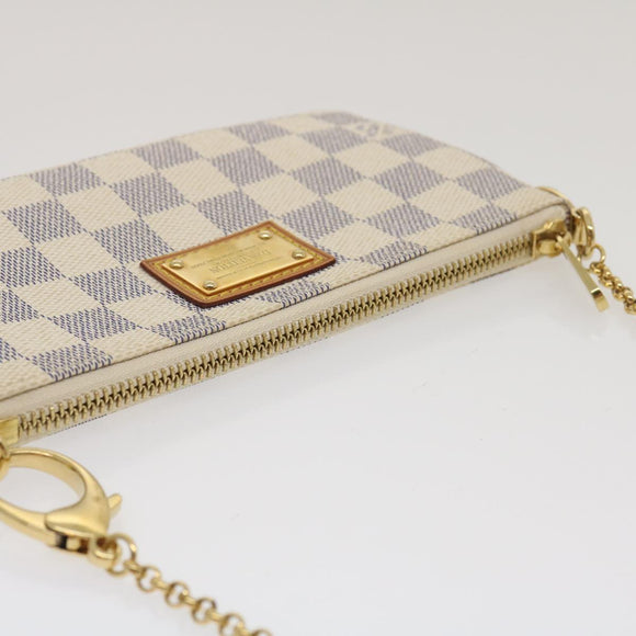 LOUIS VUITTON Damier Azur Pochette Mira MM Accessory Pouch N60027 LV am478bSAM