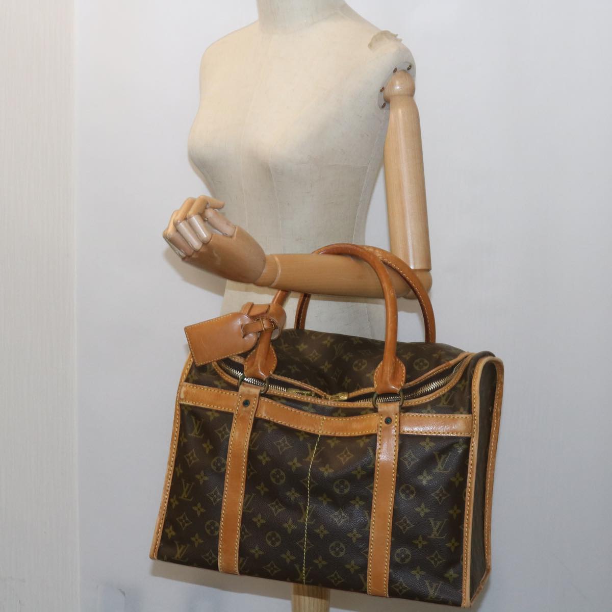 LOUIS VUITTON Monogram Sac Shan 40 Pet Carry M42024 LV Auth bs10022