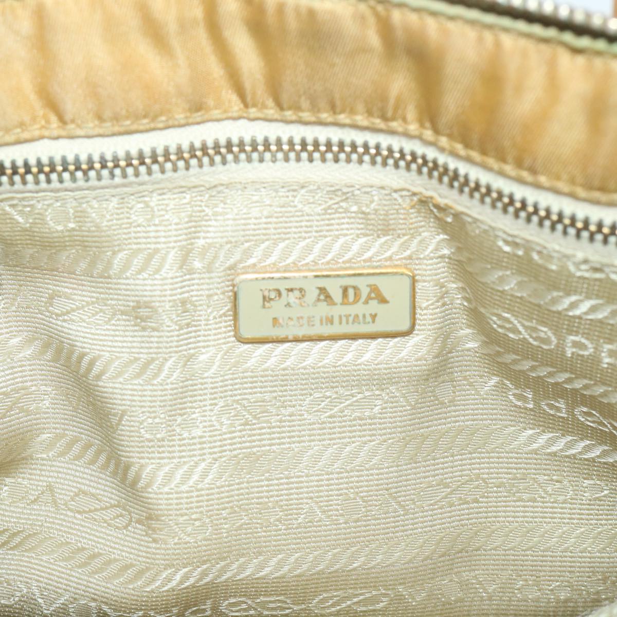 PRADA Shoulder Bag Nylon Beige Auth bs10033