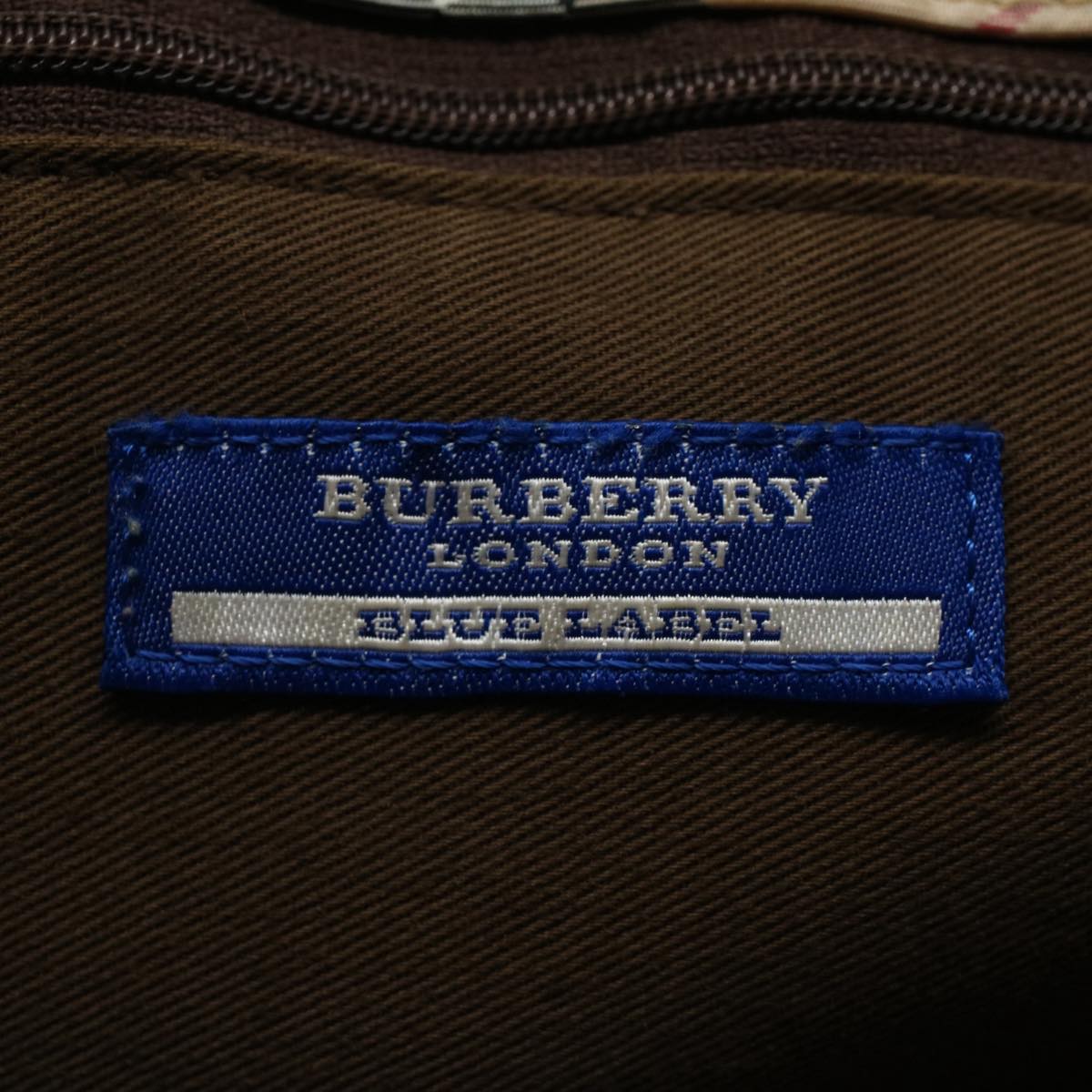 BURBERRY Nova Check Blue Label Hand Bag Canvas Beige Auth bs10057