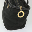 CELINE Shoulder Bag Nylon Black Auth bs10094-4