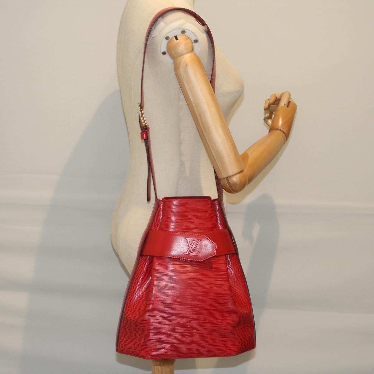 LOUIS VUITTON Epi Sac Depaule PM Shoulder Bag Red M80207 LV Auth bs10165