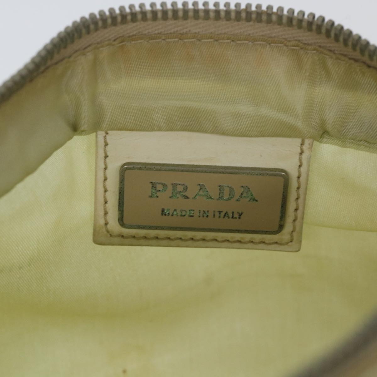 PRADA Shoulder Bag Nylon Beige Auth bs10208