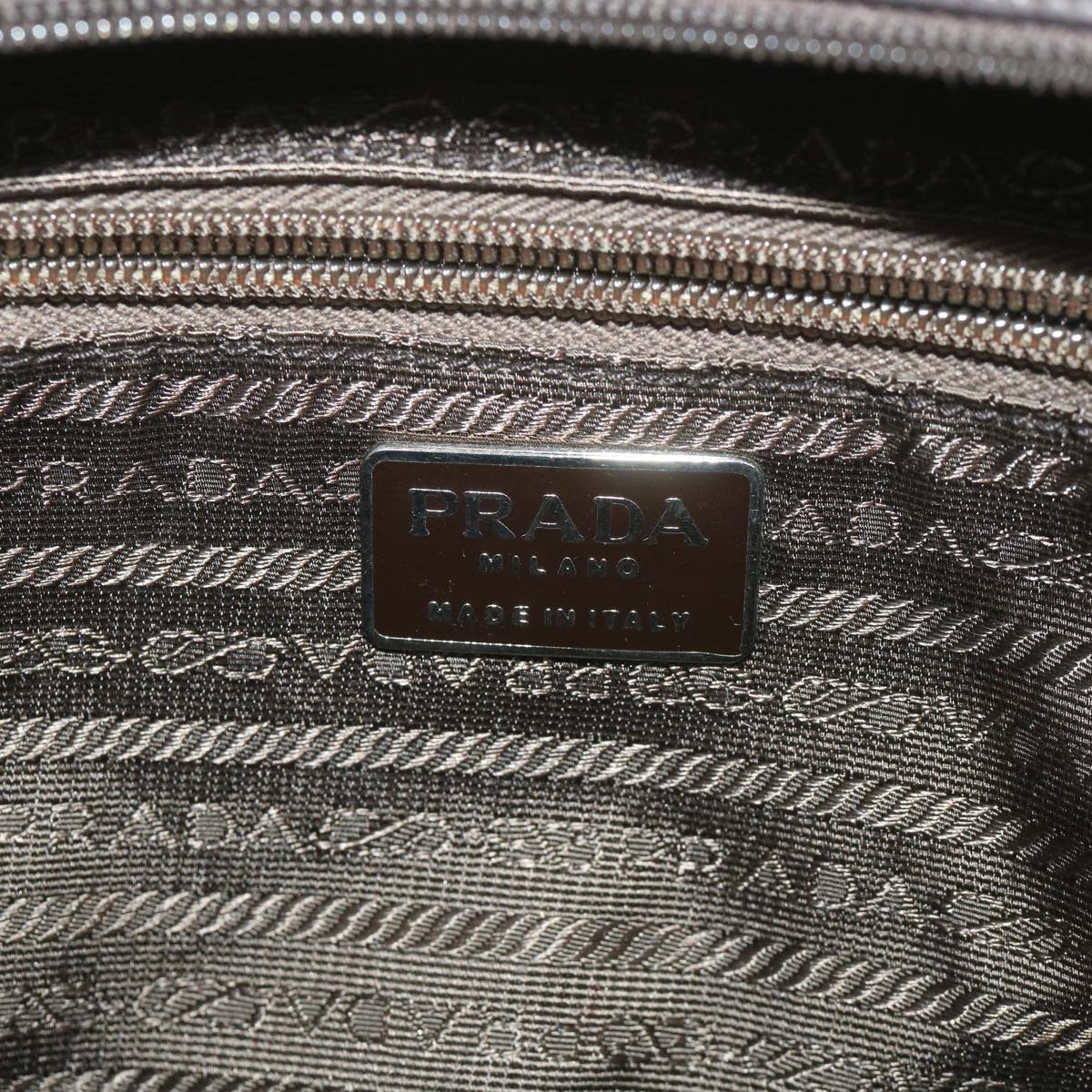 PRADA Shoulder Bag Leather Brown Auth bs10219