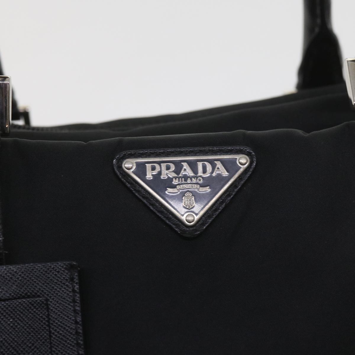 PRADA Hand Bag Nylon Black Auth bs10223