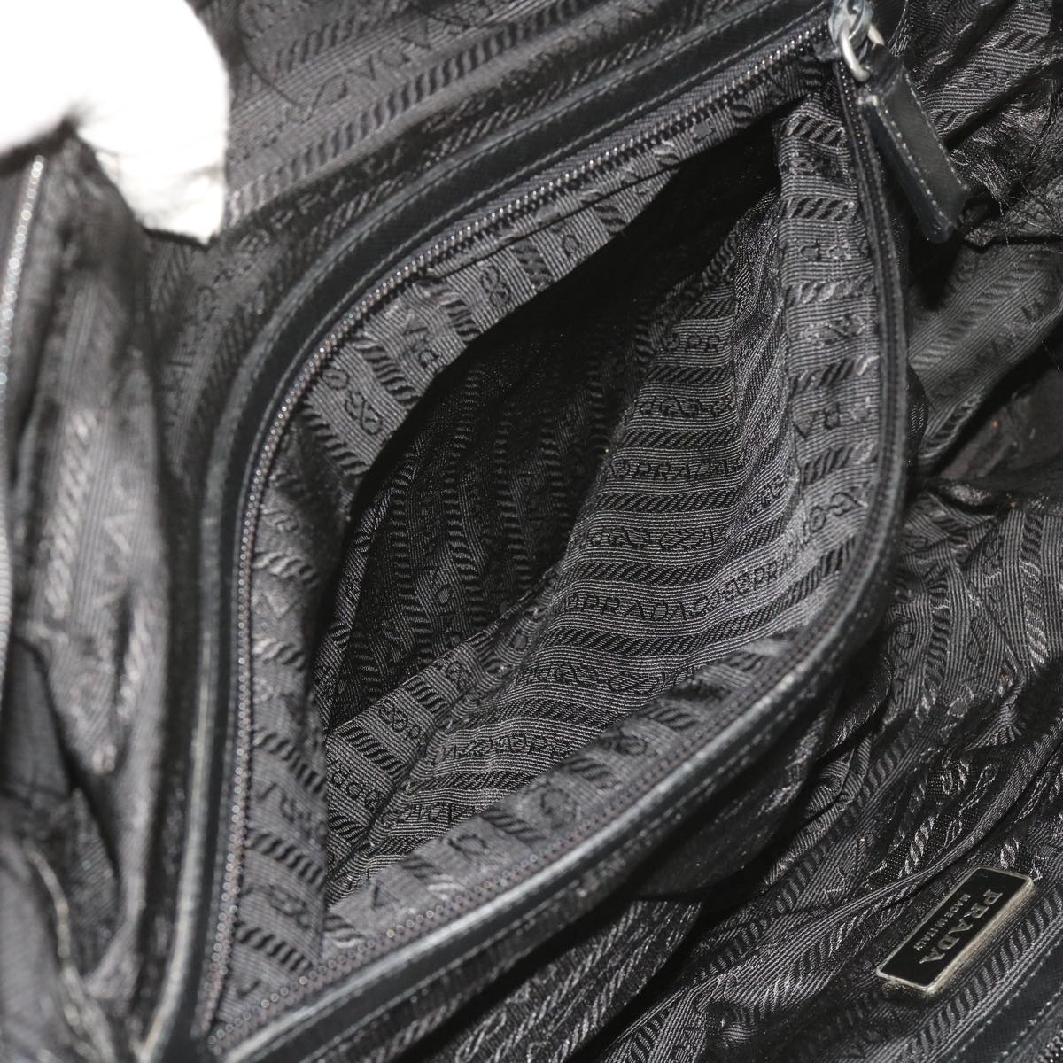 PRADA Hand Bag Nylon Black Auth bs10223
