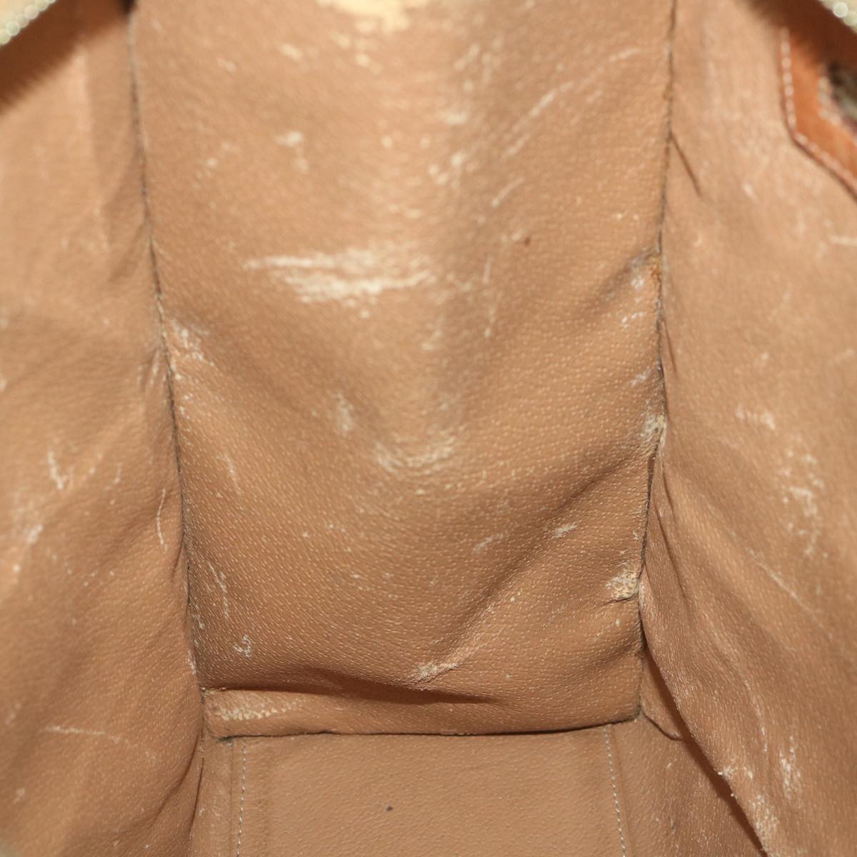 CELINE Macadam Canvas Shoulder Bag PVC Leather Brown Auth bs10227