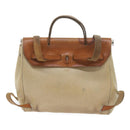 HERMES Her Bag Ad Backpack Coated Canvas Beige Brown Auth bs10291-3