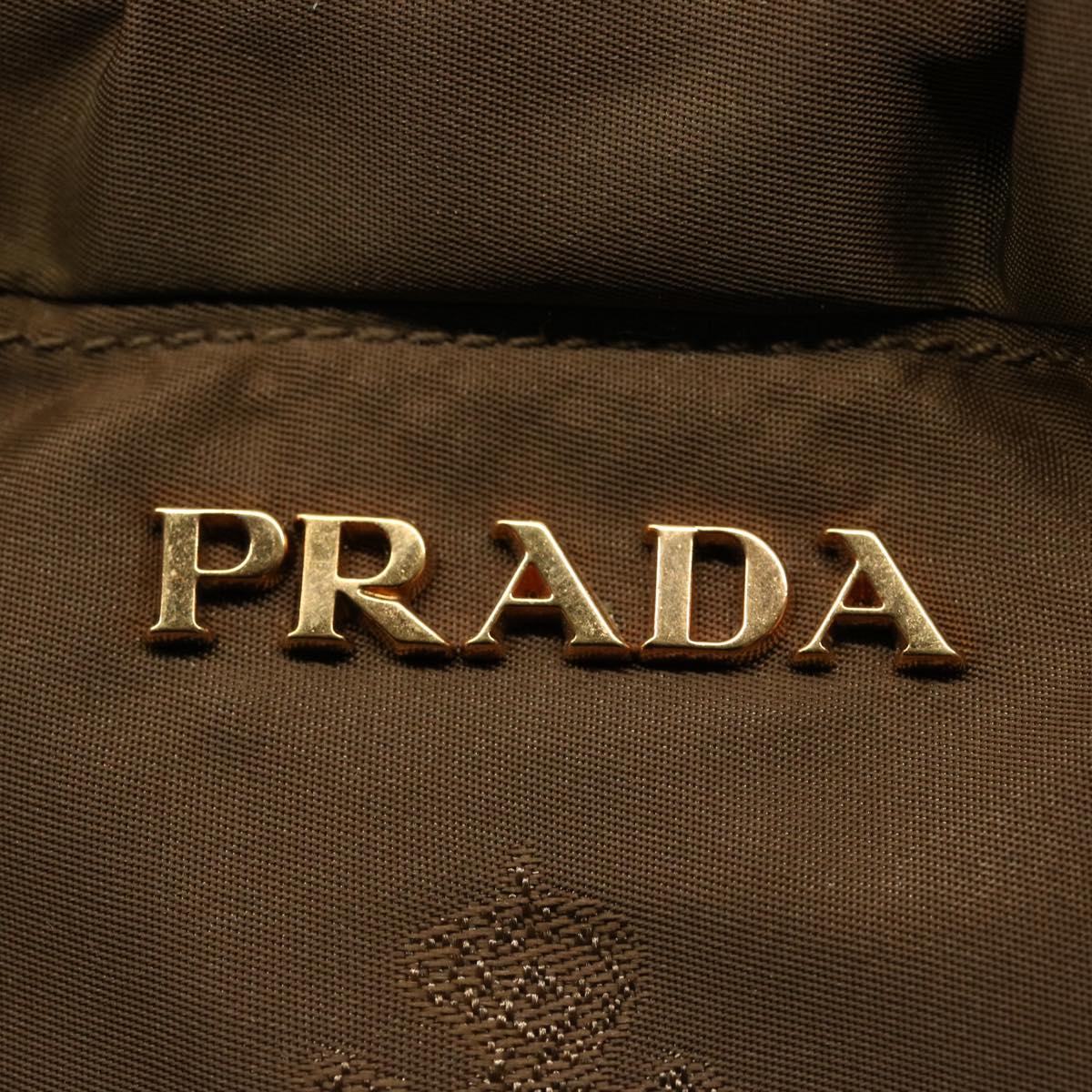 PRADA Shoulder Bag Nylon Khaki Auth bs10307