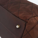 PRADA Chain Boston Bag Nylon Brown Gold Auth bs10311-16