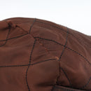 PRADA Chain Boston Bag Nylon Brown Gold Auth bs10311-18