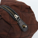 PRADA Chain Boston Bag Nylon Brown Gold Auth bs10311-20