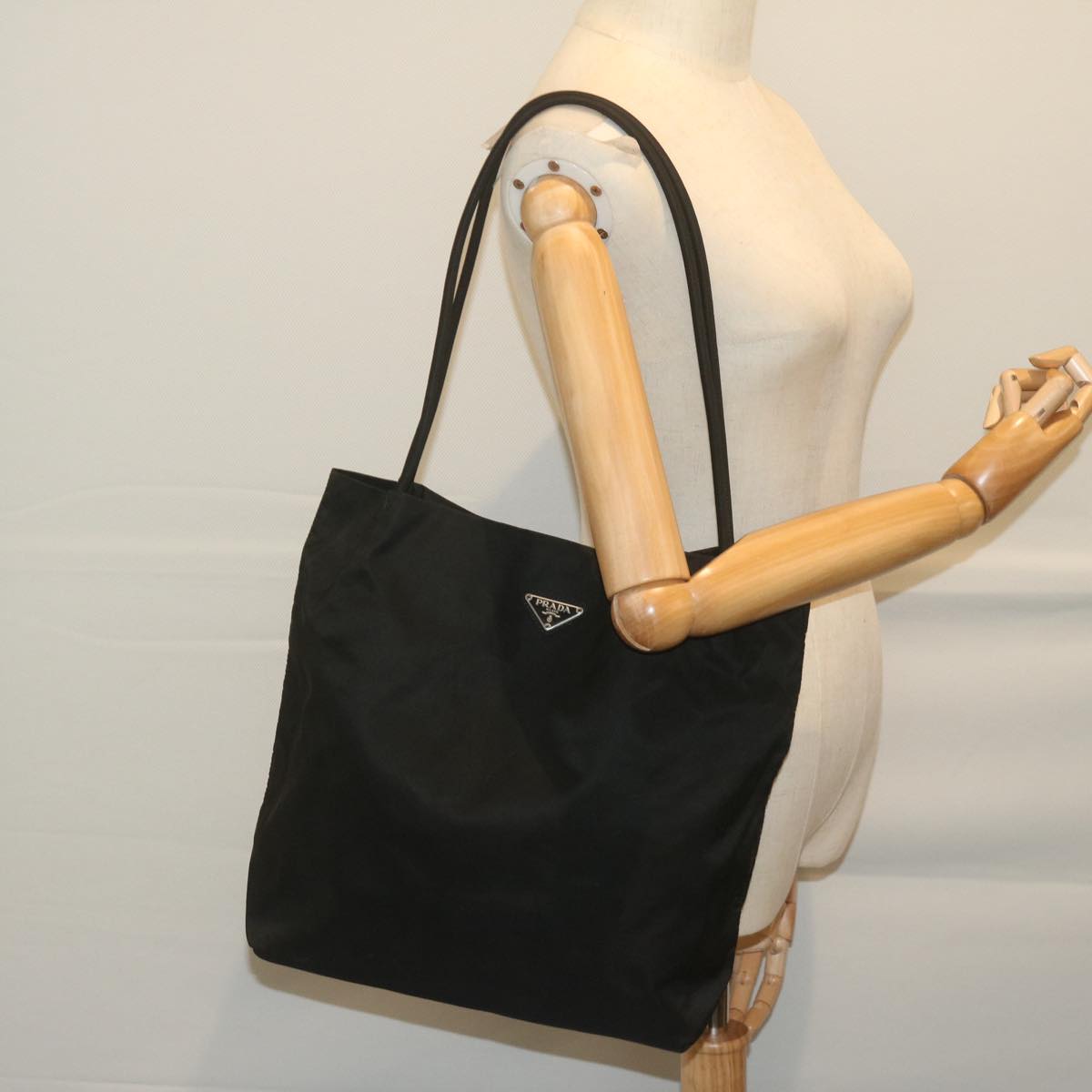 PRADA Shoulder Bag Nylon Black Auth bs10318