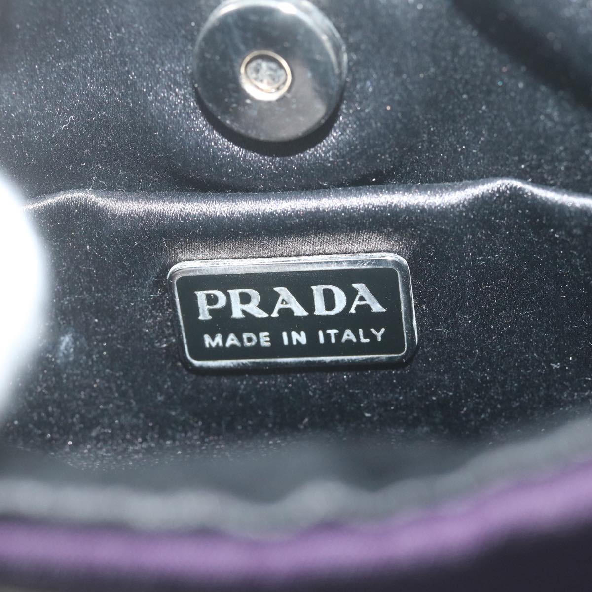 PRADA Accessory Pouch Nylon Purple Auth bs10322