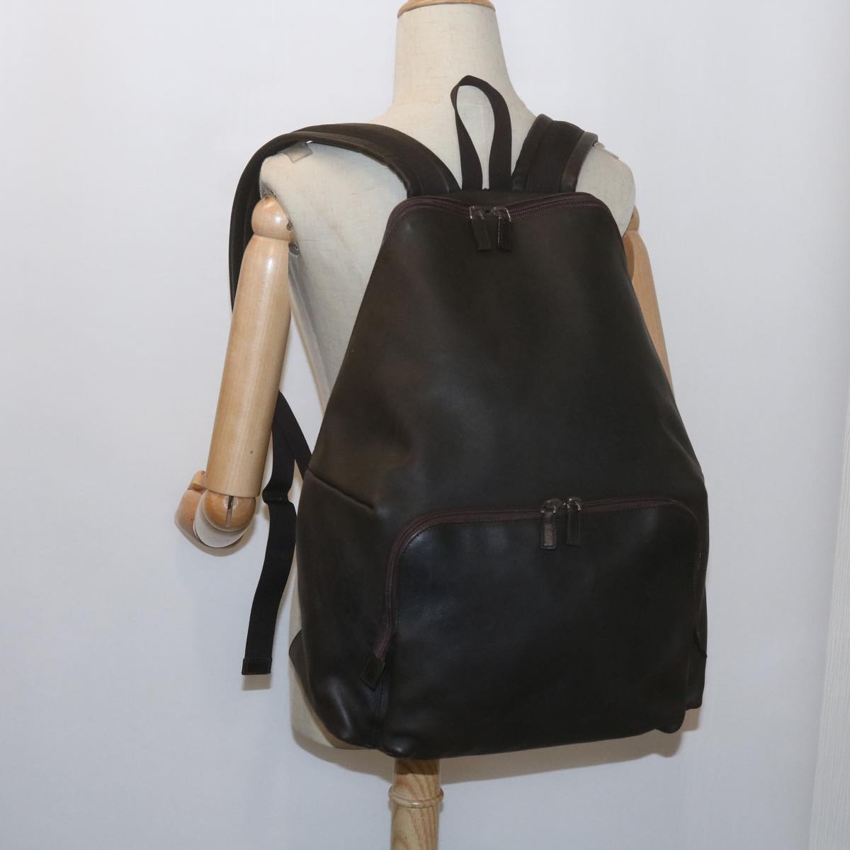 GUCCI Backpack Leather Brown 019 0302 Auth bs10351