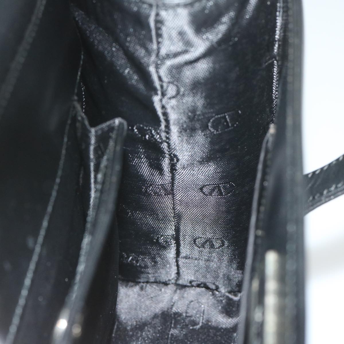 VALENTINO Shoulder Bag Leather Black Auth bs10357
