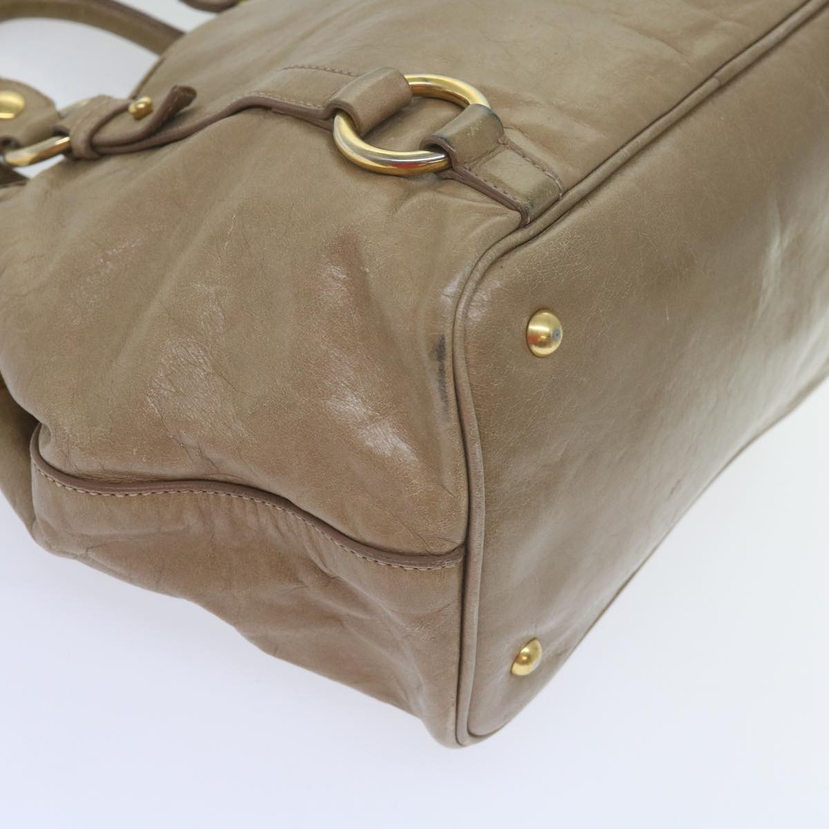 Miu Miu Hand Bag Leather 2way Brown Auth bs10362