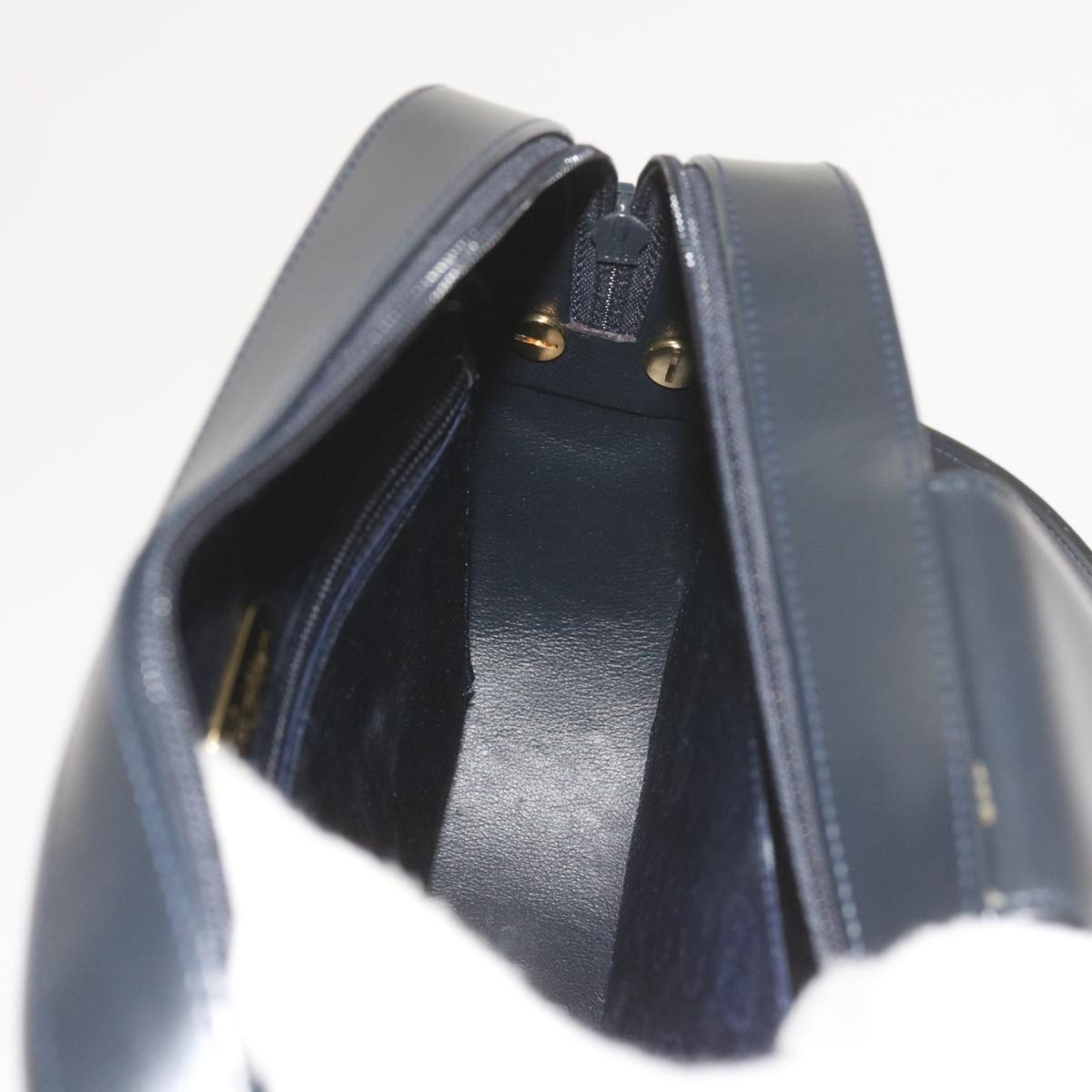 CARTIER Shoulder Bag Leather Black Auth bs10376