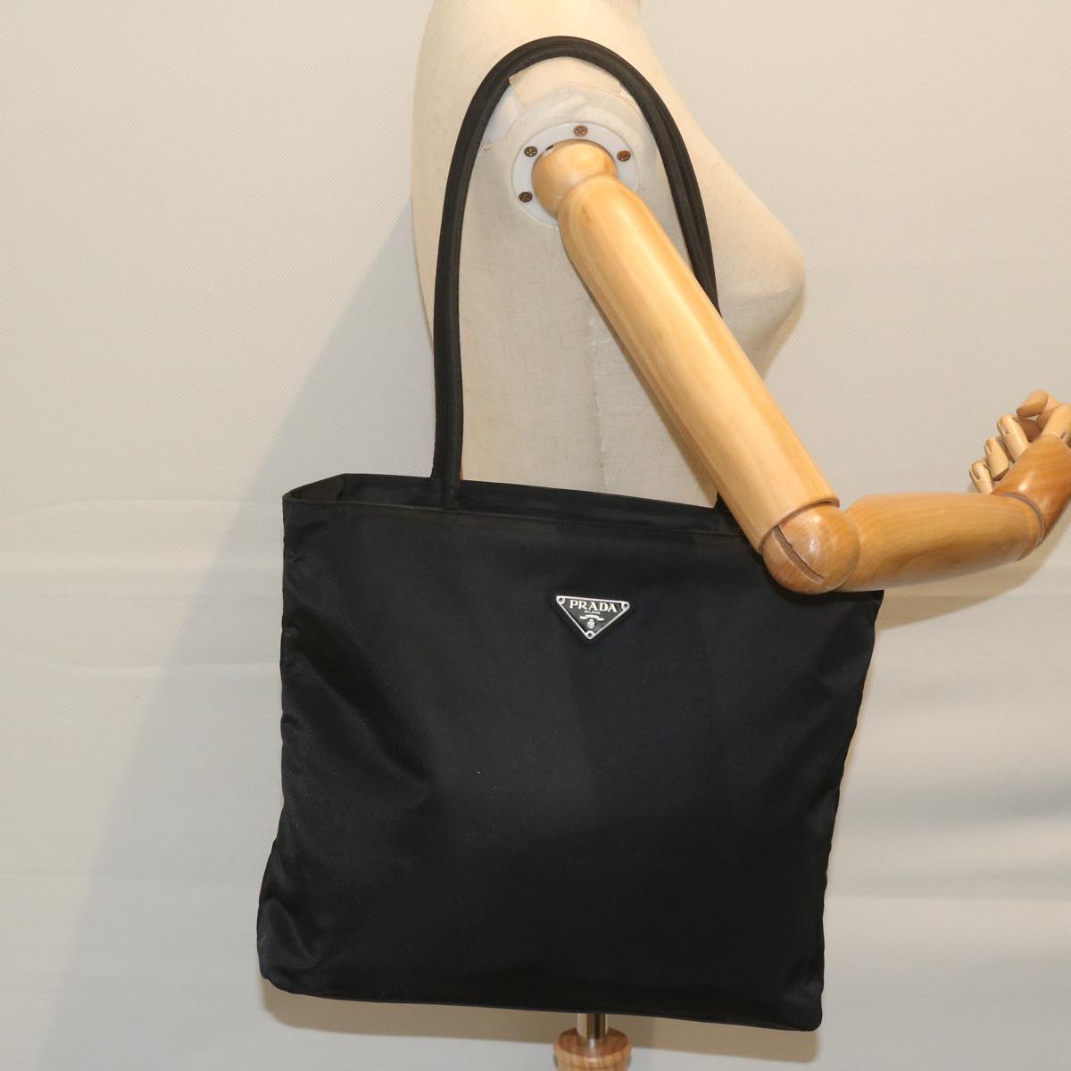 PRADA Shoulder Bag Nylon Black Auth bs10387