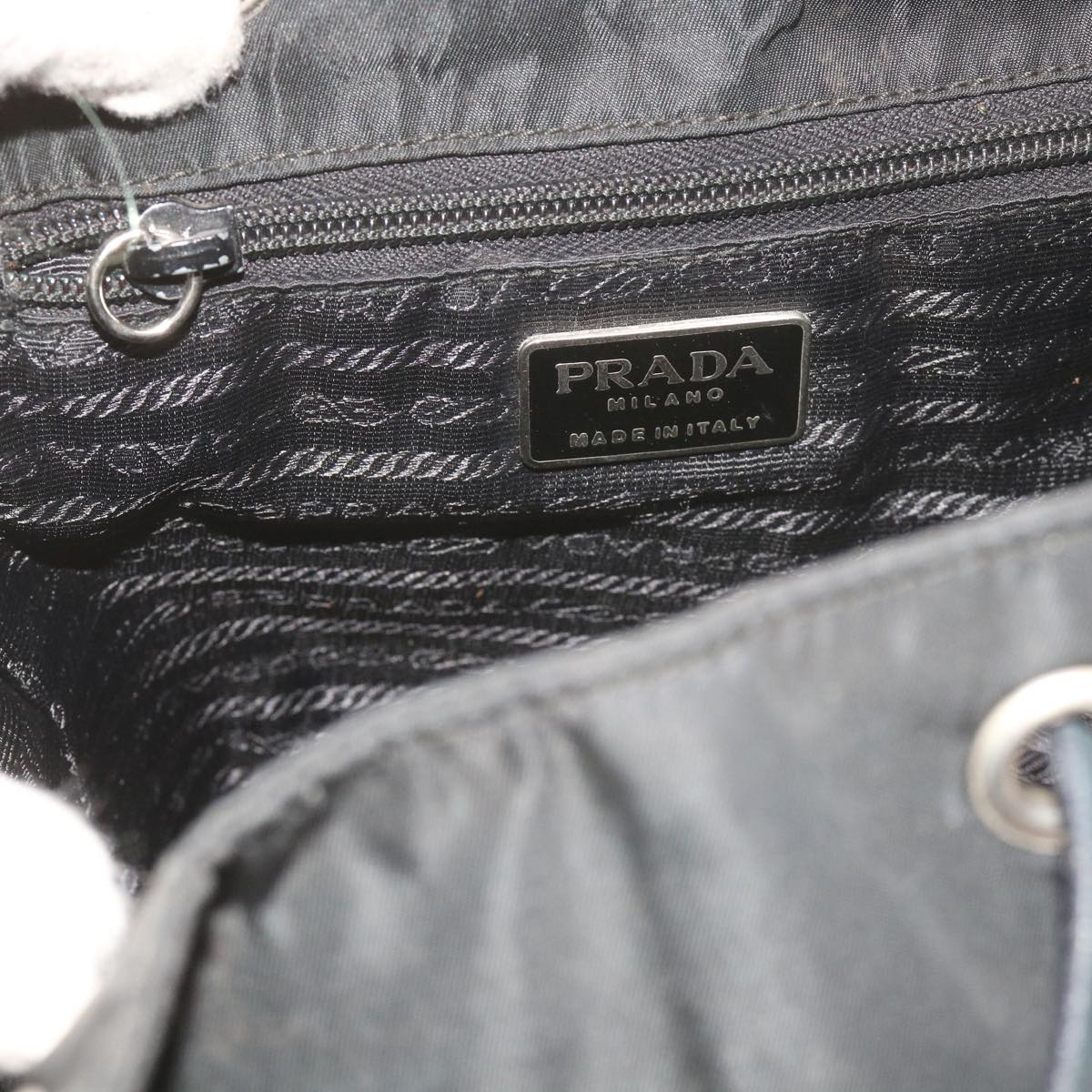 PRADA Backpack Nylon Leather Black Auth bs10389