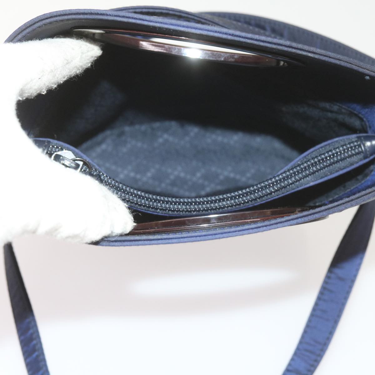 GUCCI Shoulder Bag Nylon Navy 007 1095 Auth bs10425