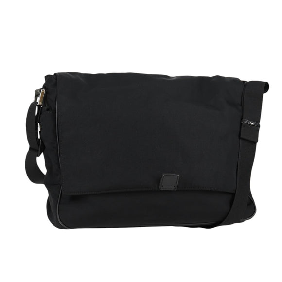 GUCCI Shoulder Bag Nylon Black Auth bs10426