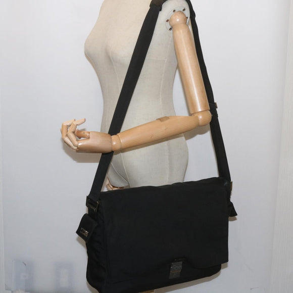 GUCCI Shoulder Bag Nylon Black Auth bs10426