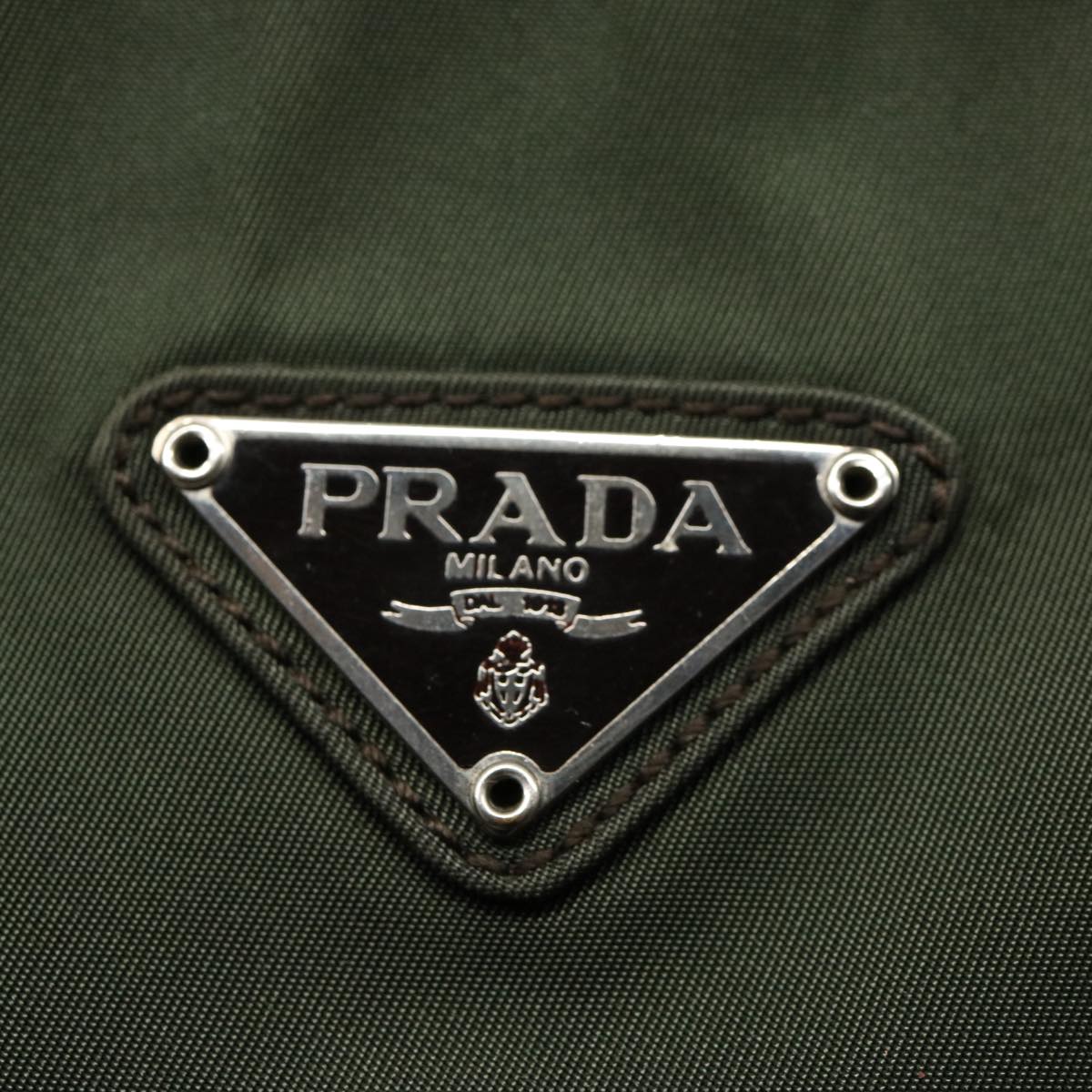 PRADA Shoulder Bag Nylon Green Auth bs10430