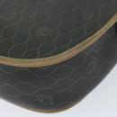 Christian Dior Honeycomb Canvas Shoulder Bag PVC Black Auth bs10475-16