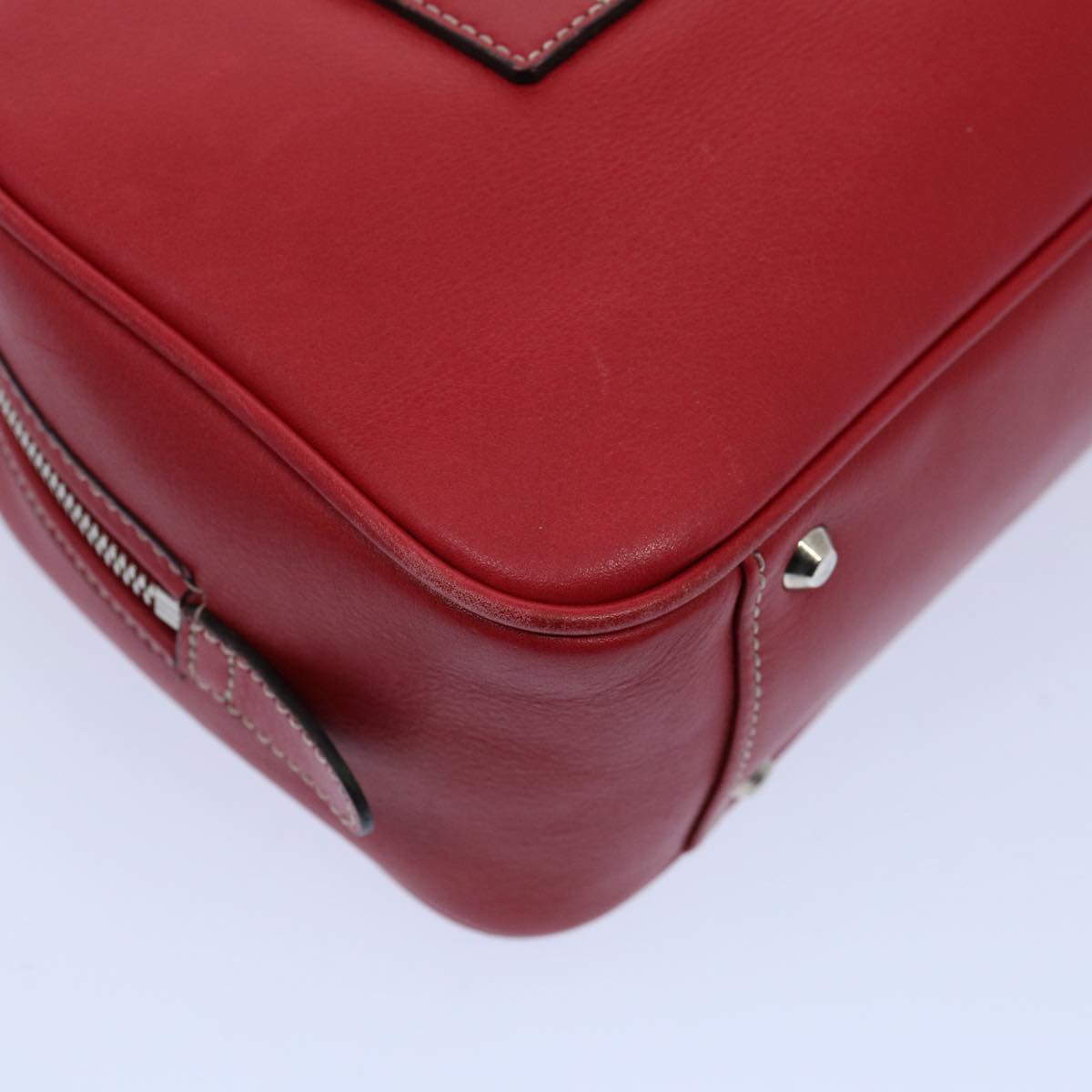 BURBERRY Shoulder Bag Leather Red Auth bs10476