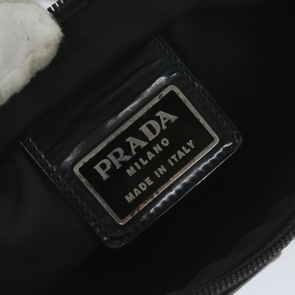 PRADA Shoulder Bag Nylon Black Auth bs10490