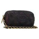 CHANEL Chain Shoulder Bag Suede Purple CC Auth bs10550-1