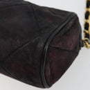 CHANEL Chain Shoulder Bag Suede Purple CC Auth bs10550-14