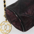 CHANEL Chain Shoulder Bag Suede Purple CC Auth bs10550-9