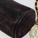 CHANEL Chain Shoulder Bag Suede Purple CC Auth bs10550-15