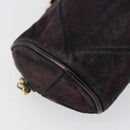 CHANEL Chain Shoulder Bag Suede Purple CC Auth bs10550-16